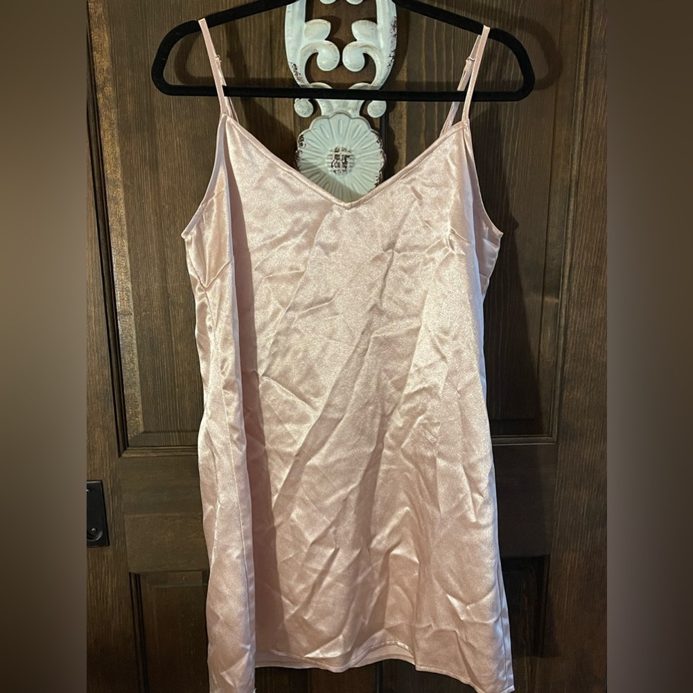 Satin a line dress- blush